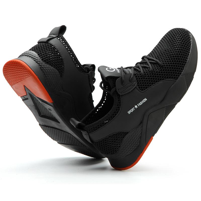 Men's All-Season Steel Toe Safety Shoes, Anti-Smash/Stab, Breathable Big G Weave, Rubber Sole