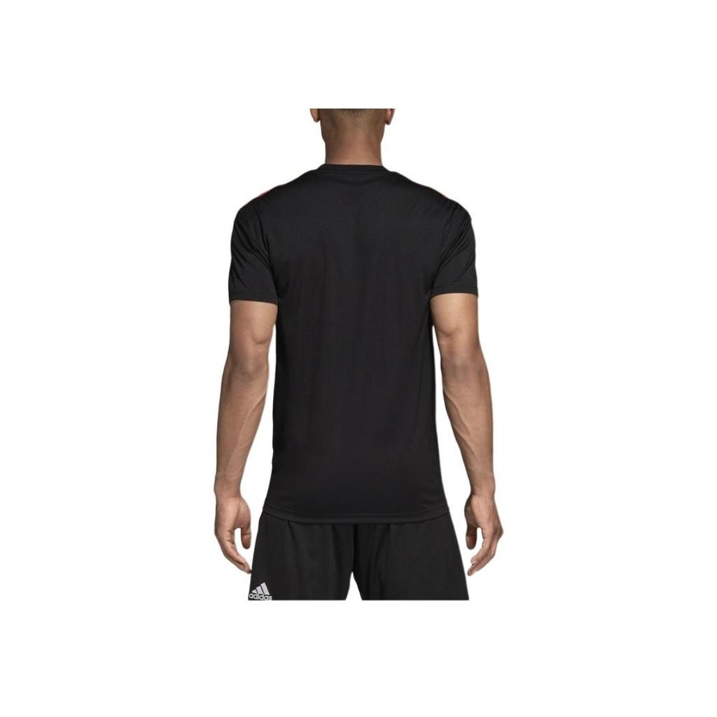 Adidas Letter Pattern Printed Training Short Sleeve Football Jersey Men jersey Black CW5824