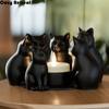 Mehrzweck-Cartoon-Katzen-Kerzenhalter Dekorativer Ringförmiger 3D-gedruckter Kerzenständer Niedlicher Tier-Kerzenständerhalter Büro