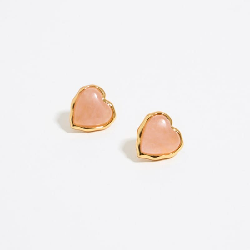 BIMBA Y LOLA [24SS] BIMBA Y LOLA Pink Stone Heart Earrings B245AIW005PKF