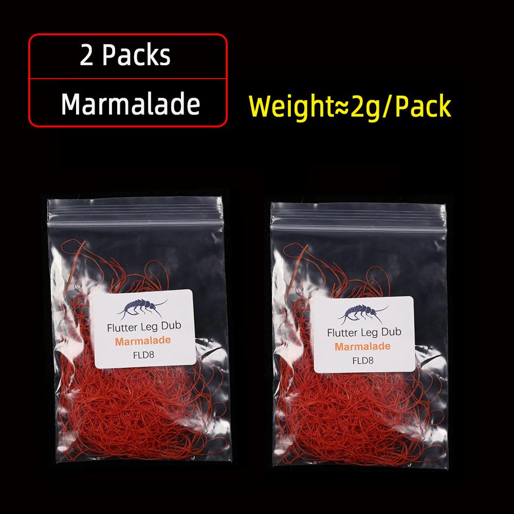 Bimoo 2g/pakk Ultra Fine Silikon Flutter Ben Dub Gummi Ben Stonefly Nymph Tørr Våtfluer Leg Kropp Flue Binding Materiale