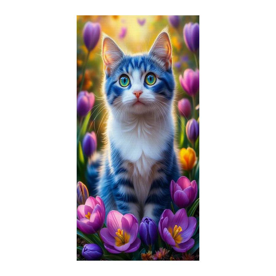 Cat Flower Arge Size Diamond Painting New Collection 2026 Animals Diy Full Square Round Drill Rhinestone Embroidery Mosaic Cross Stitch Kits