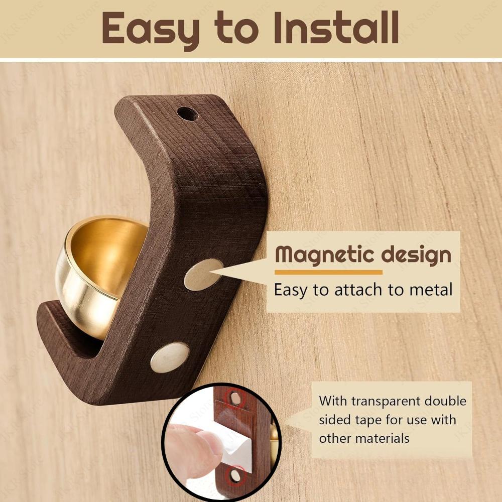 Wooden Doorbell Suction Type Entrance Wind Chime Solid Wood Door Opening Reminder Bell for Home Doorway Housewarming Gift