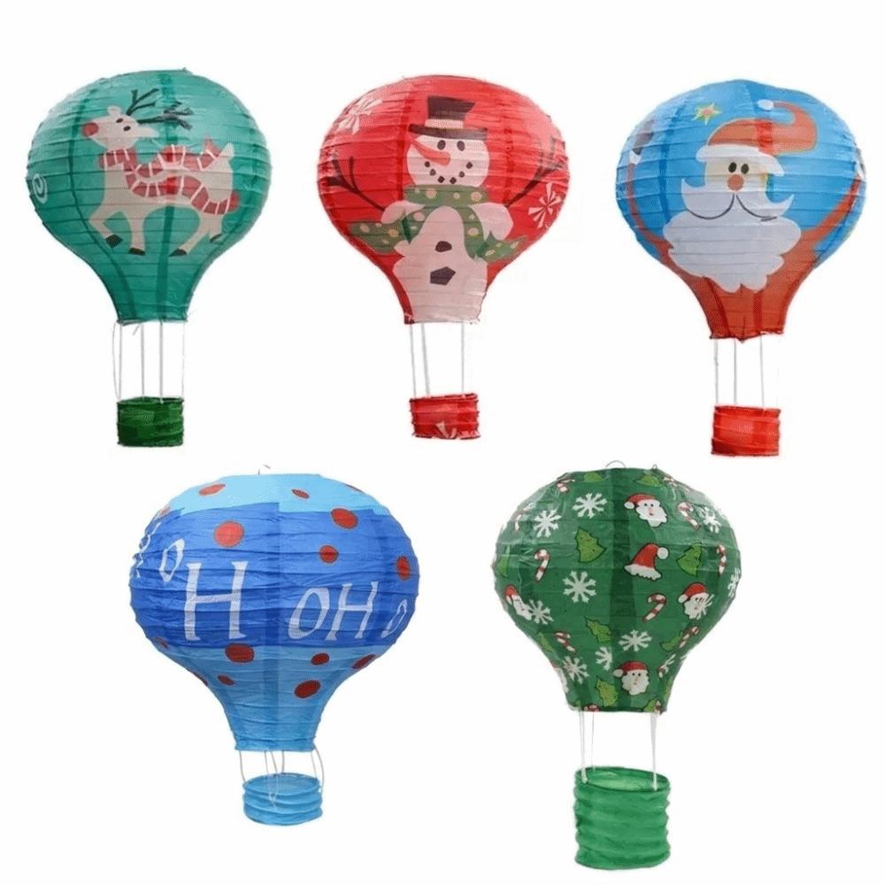 Santa Claus Reindeer Snowman Air Balloon Lantern Paper Lantern Decoration  Christmas Party Decor