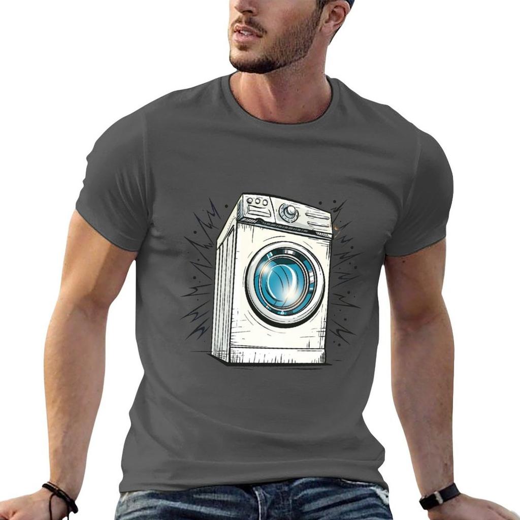 Washing Machine Tshirt Big Size Short Sleeve Tee For Unisex