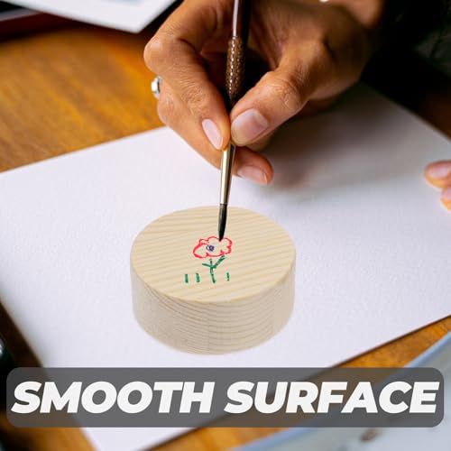 EXCEART Wood Slices, 5x5x0.8cm, Set of 10, Natural Round Wood Pieces, Paintable for DIY Crafts, Handmade Decorations, Coasters, and Photo Props