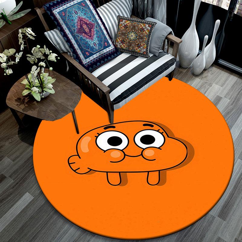 Darwin Watterson Pattern Round rug,Carpet Rug for Living Room Bedroom Playroom ,Non-slip Floor Mat,Holiday Gifts and Birthday Gifts.