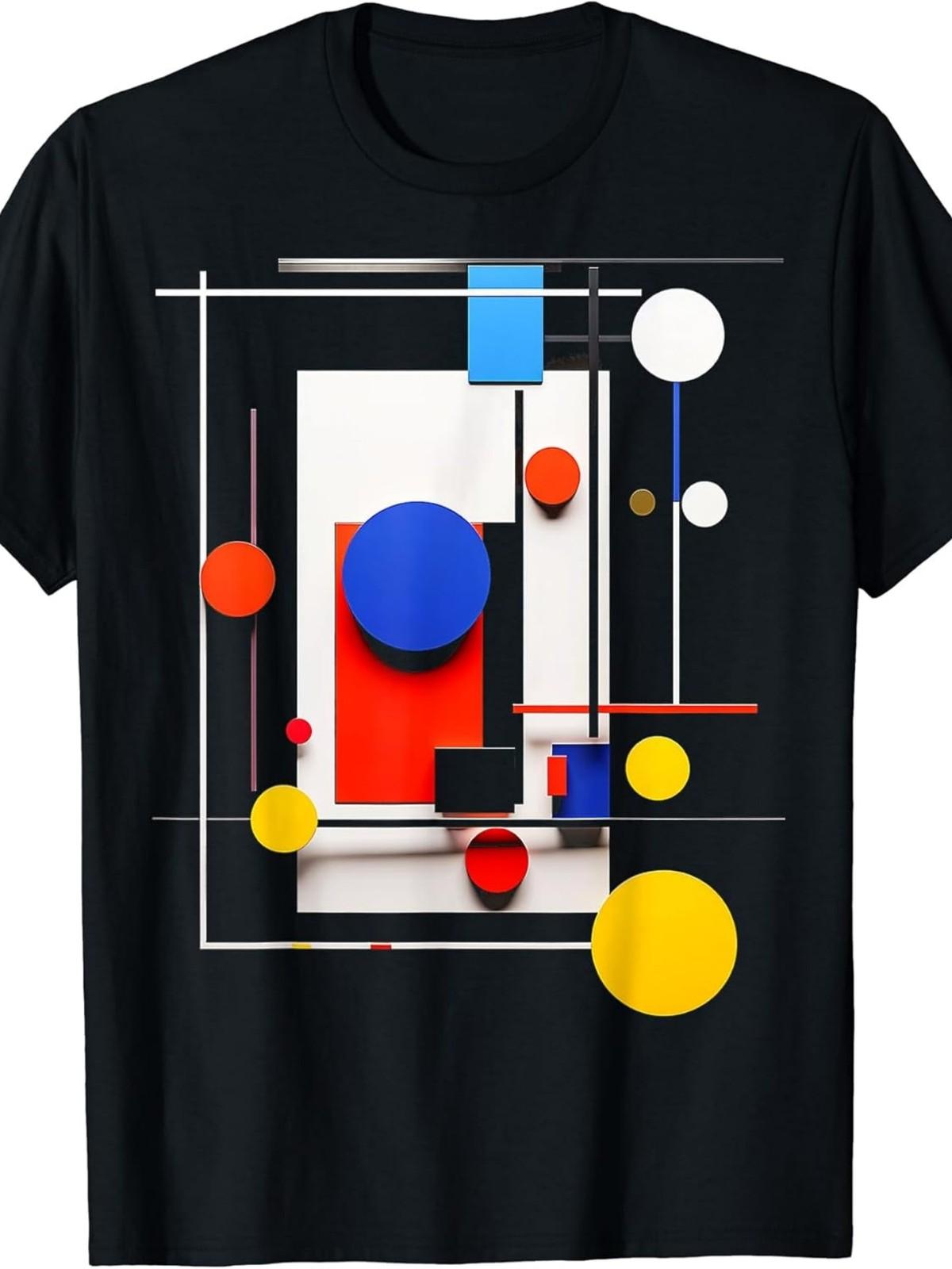 Art Geometric Colorful Graphic Abstract Motif Art T-Shirt Same Style for Men S разноцветный