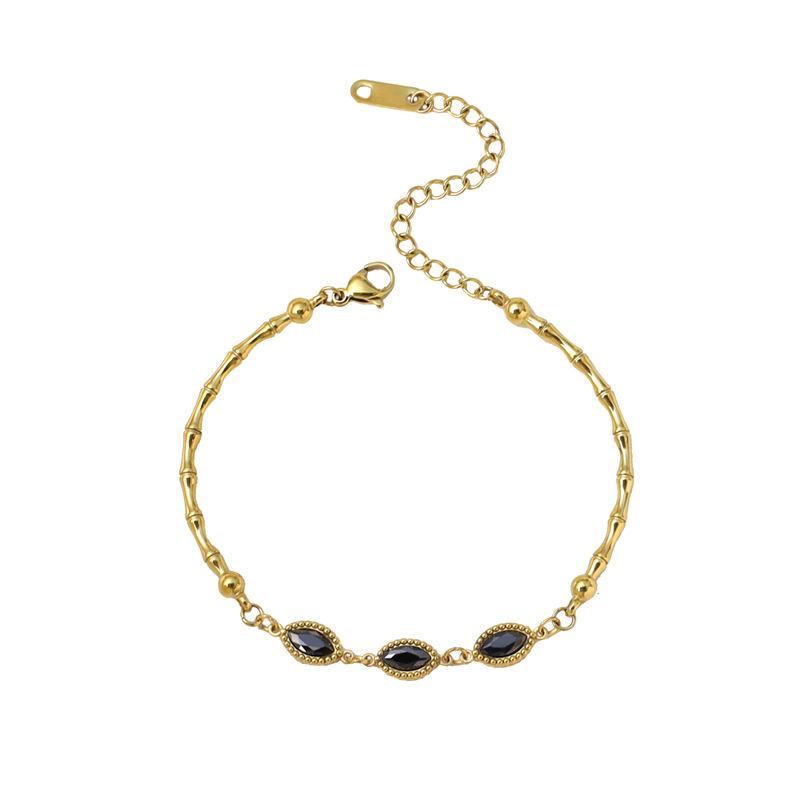 Beliebtes Edelstahl-Armband mit High-End-Gefühl, besetzt mit Diamant-Zirkonia im Rosenschliff, personalisierbarer vielseitiger Schmuck