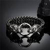 Bracciali Punk Vichinghi Norreni Testa di Lupo Catena a Rete in Acciaio Inossidabile Colore Oro Braccialetto Amuleto Nero Antico Gioielli Accessori Maschili