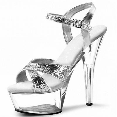 Damskie sandały na platformie buty 15cm wysoki obcas brokatowe kryształowe buty rura stalowa buty do tańca pokazowego model samochodu YKC