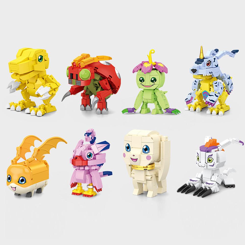 Digitales Monster Modell Bausteine Ziegelstein-Set Digimon Adventure Agumon Garudamon Metal Greymon Figuren-Set Animations-Spielzeug Kindergeschenk