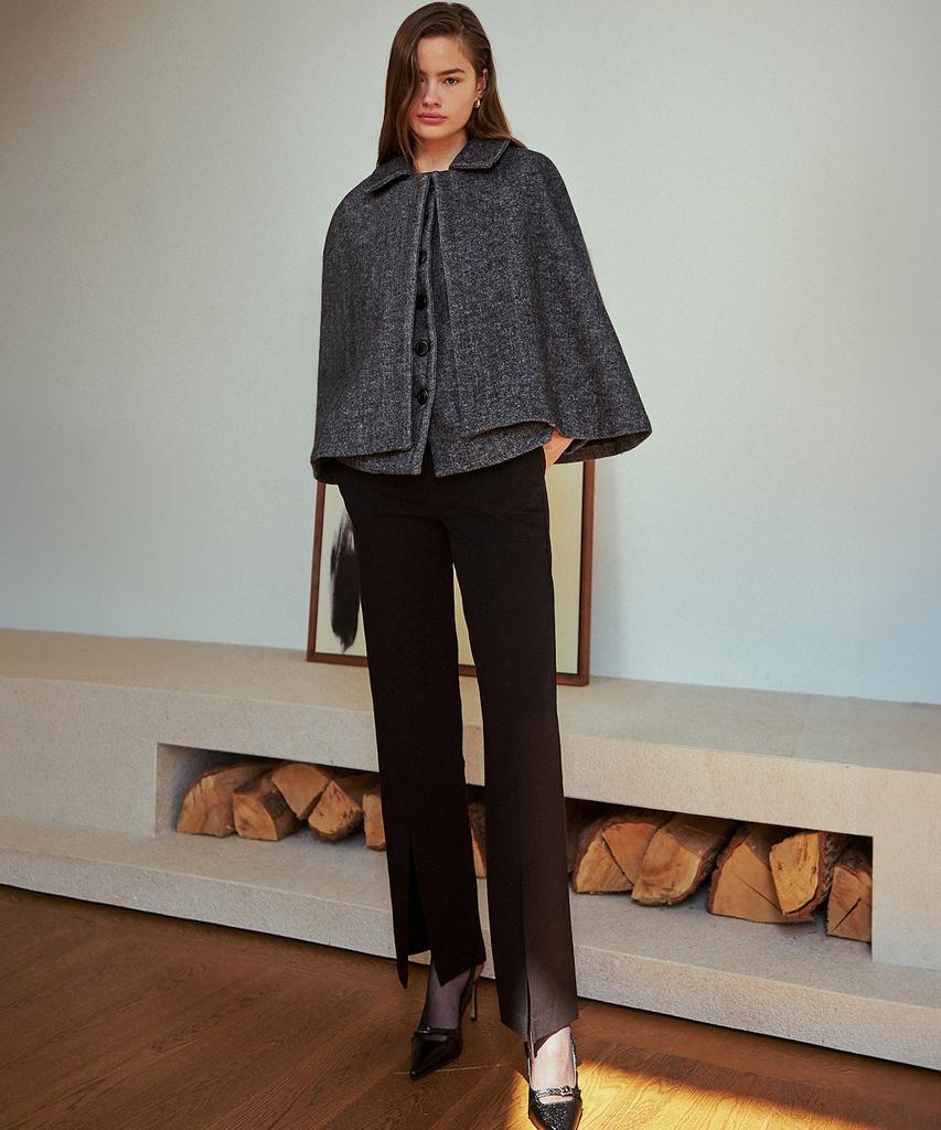 LETTRE DE LE TOILE Front Slit Slim-Leg Pants