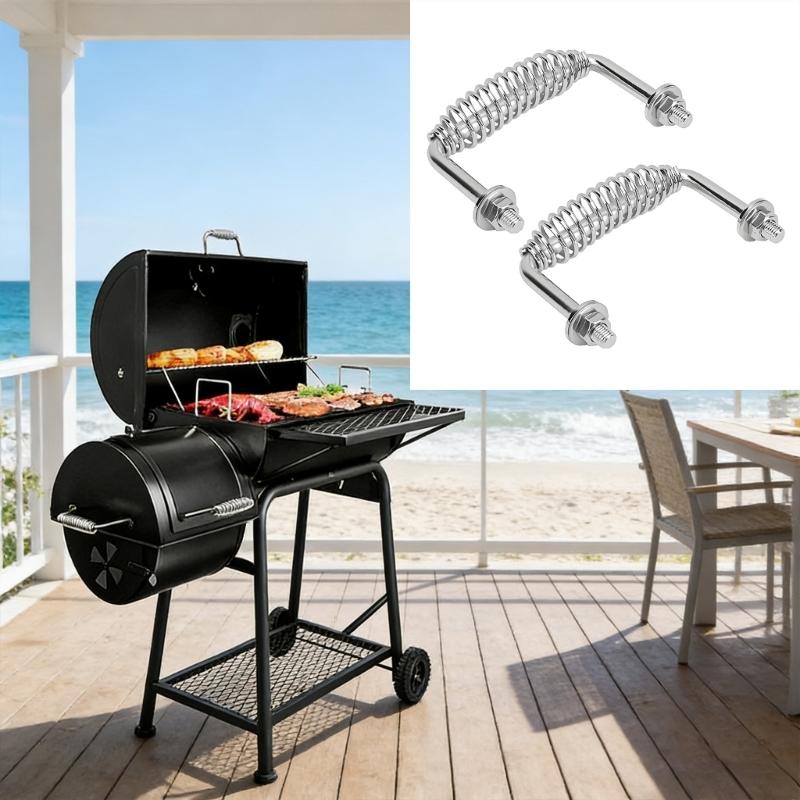 Reliable Bolt Fixed Spring Handle 304 Nonrust Steel Barbecue Replacement Handle For Various Grills Applications