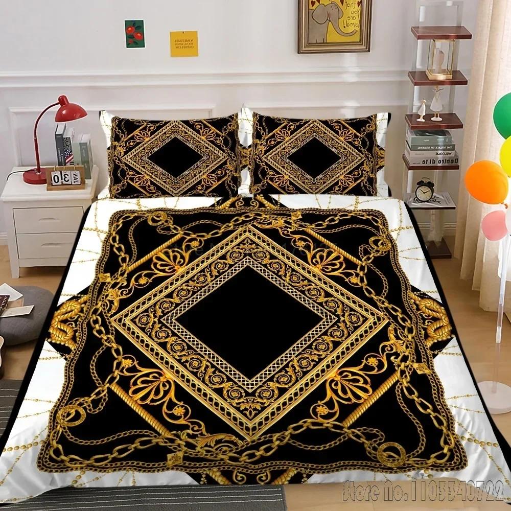 Fashion 3D Digital Luxury Print Duvet Cover Set HD Comforter Cover for Kids Bedding Sets Bedclothes Bedroom Decor