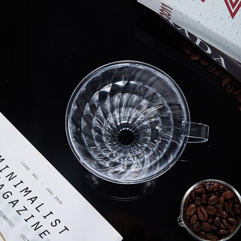 Odporna na wysoką temperaturę szklana filiżanka z filtrem do kawy pour-over