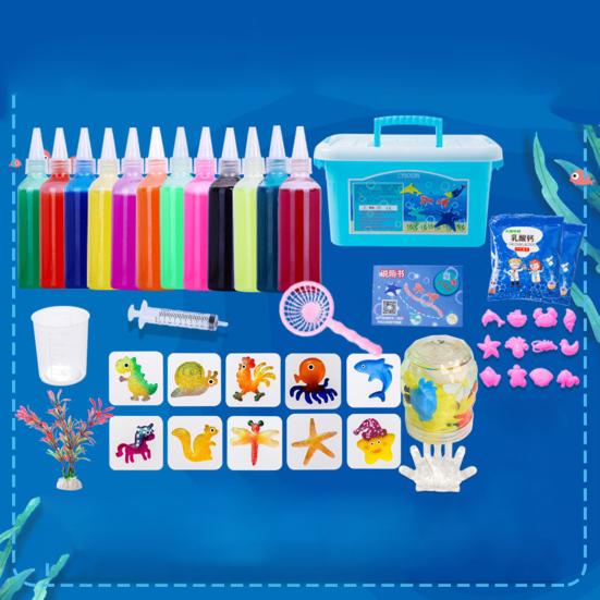 1 Set Kids Water Elf Toy Kit with 8/10/12 Shape Molds Water Gel Toy DIY Handmade Water Animal Creation Kit Toddlers Boys Girls Gift