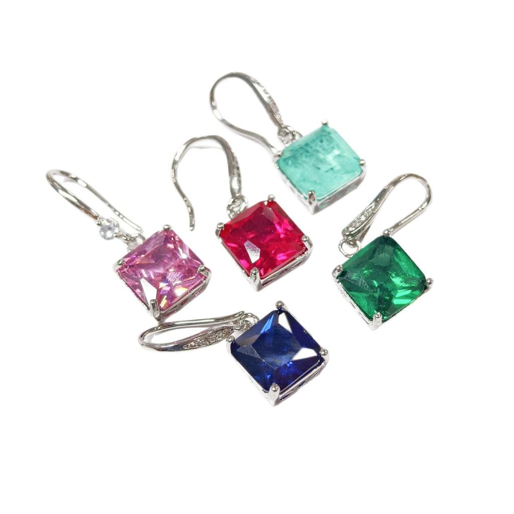 Gethin Jewelry Korean Fashion Zircon Square Earrings for Women - Simple Design
