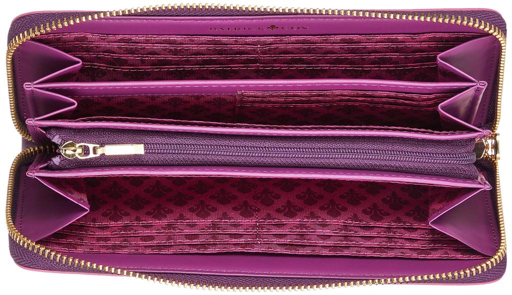 Patrick Cox Venice Long Wallet, Made with Italian Cowhide Leather, Stylish Coloring, Round Zipper, PXLW8BT1, Pink