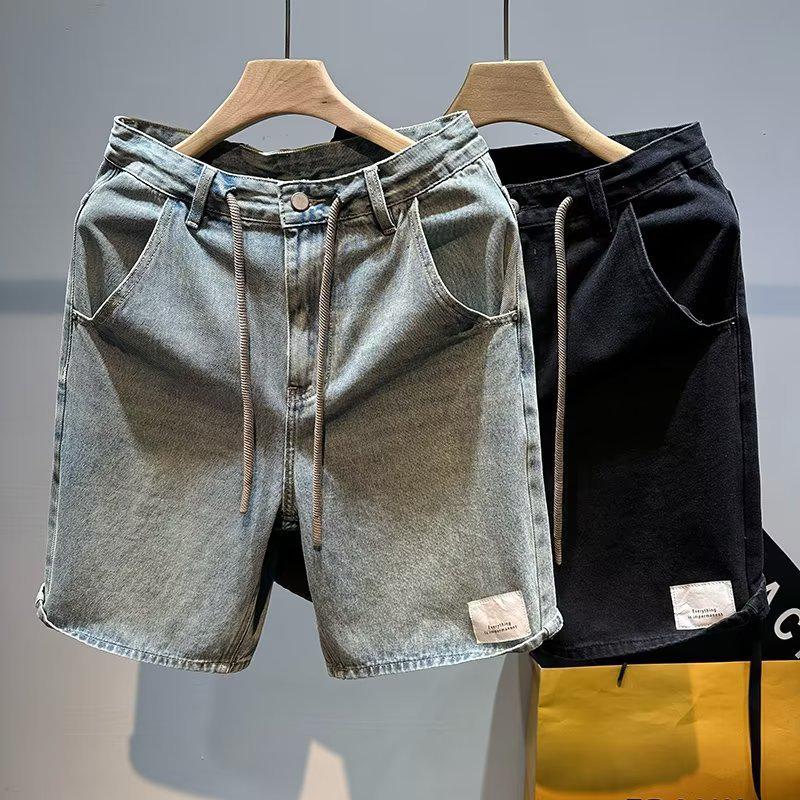Men's Summer Straight Blue Thin Five-Point Jeans Shorts