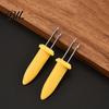 Heavy Duty Corn Skewers Stainless Steel Holders, Heat Resistant Shaped Handles, Double Cob for Picnic Needle Set Outdoor Camping And Home Barbecue