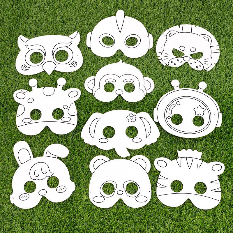 DIY Animal Coloring Masks for Kindergarten and Primary Students - Handmade Painting Activity