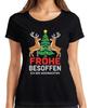Frohe Besoffen Ich Bin Weihnachten Lustig Rentier Strickoptik Damen T-Shirt
