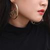 Party Gold Hip-hop Jewelry Gift Hyperbole Large Circle Femme Baby Letter Round Hoop Earrings