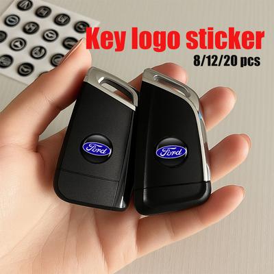 14mm Car Key Stickers Remote Control Keyfob Case Emblem Decorat Accessory For Mk2 Mk3 Ranger Mondeo Mk4 S-MAX Kuga Mustang