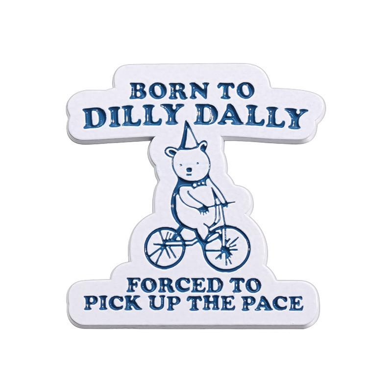 

Creative Unique Bear On Bicycle Metal Badge Lovely Cartoon Animal Brooch Versatile Decorative Pin For Users All