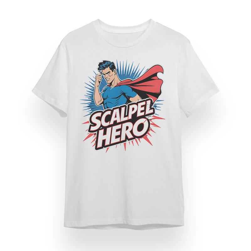 

Men s Plus Size T-shirt With Scalpel Hero Dynamic Pose Unisex 100% Cotton Tee 4XL