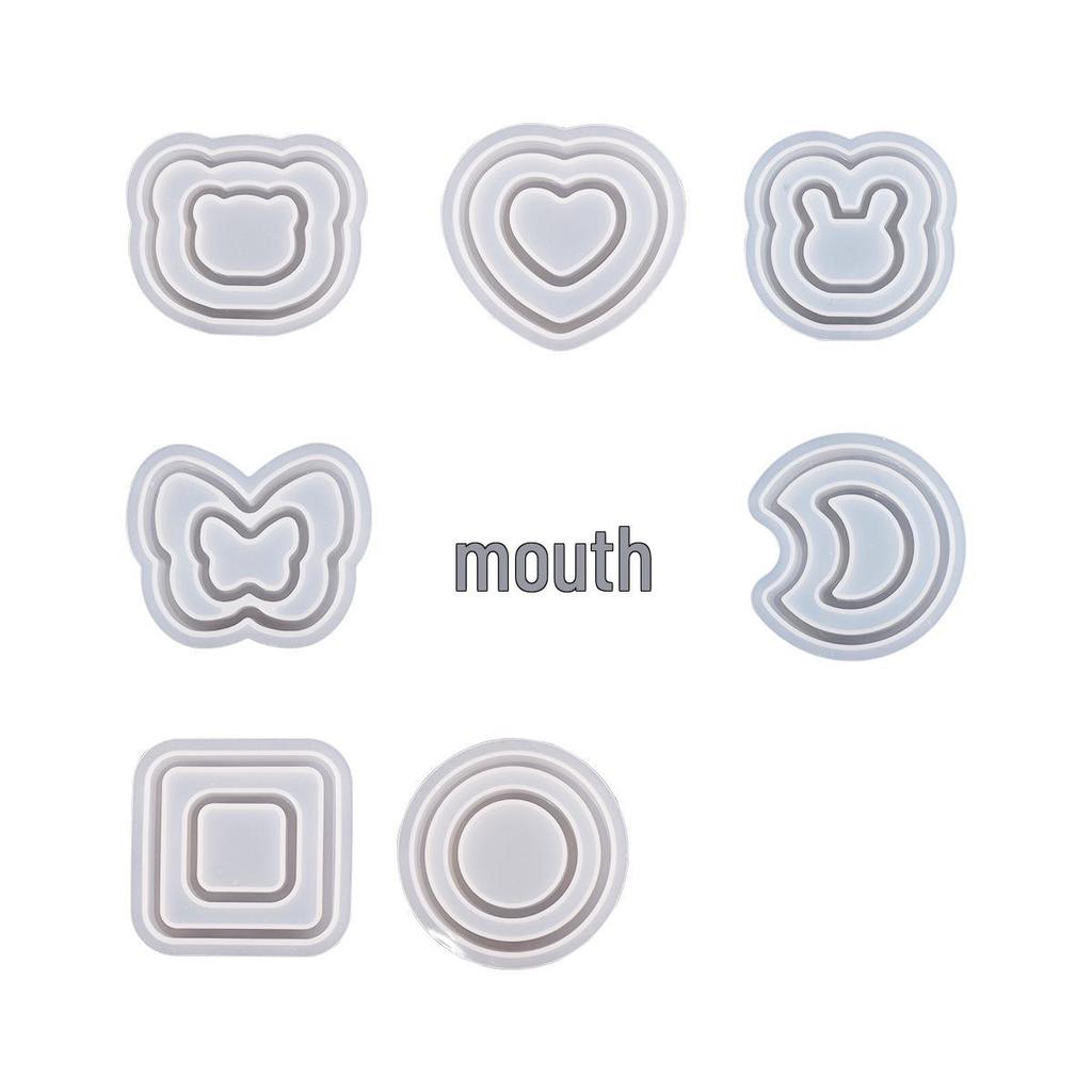 Poppy DIY Epoxy Resin Star Moon Double Layer Sand Keychain Silicone Mold