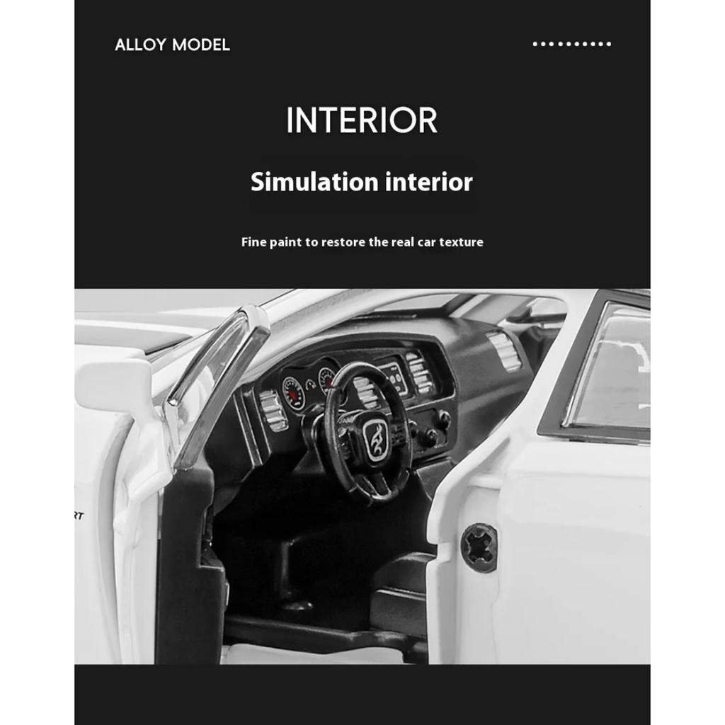 1/32 Alloy Die-cast Dodge War Horse Car Model with Sound and Lights, Tire Shock Absorption, Children's Toy Car, Boys' Birthday Gift