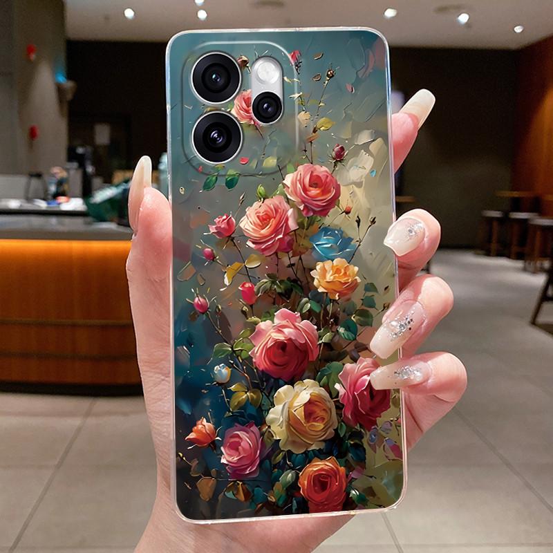 For OPPO Reno 15F 5G Case CPH2801 Clear Fashion Butterfly Flower Soft TPU Silicone Cover For OPPO Reno15 F Reno 15 FS Phone Case