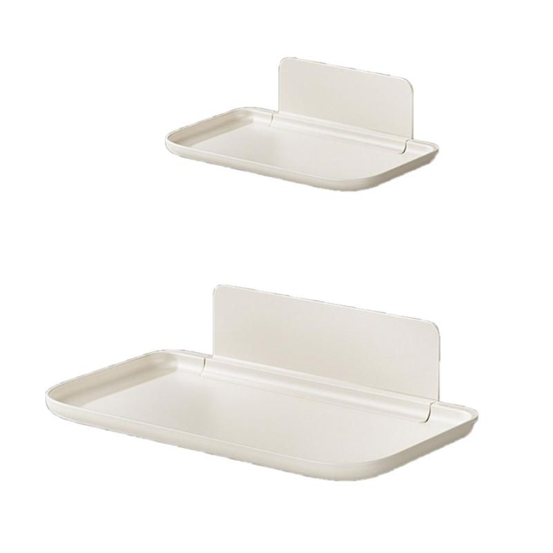 Multipurpose Folding Wall Shelf Water Resistant Plastic Storage Rack For Kitchen Bathroom And Bedroom