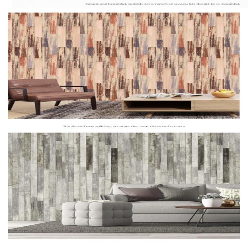 Fresh Wood Grain Living Room and Bedroom Background Modified Self-Adhesive Wallpaper (45cm *300cm)