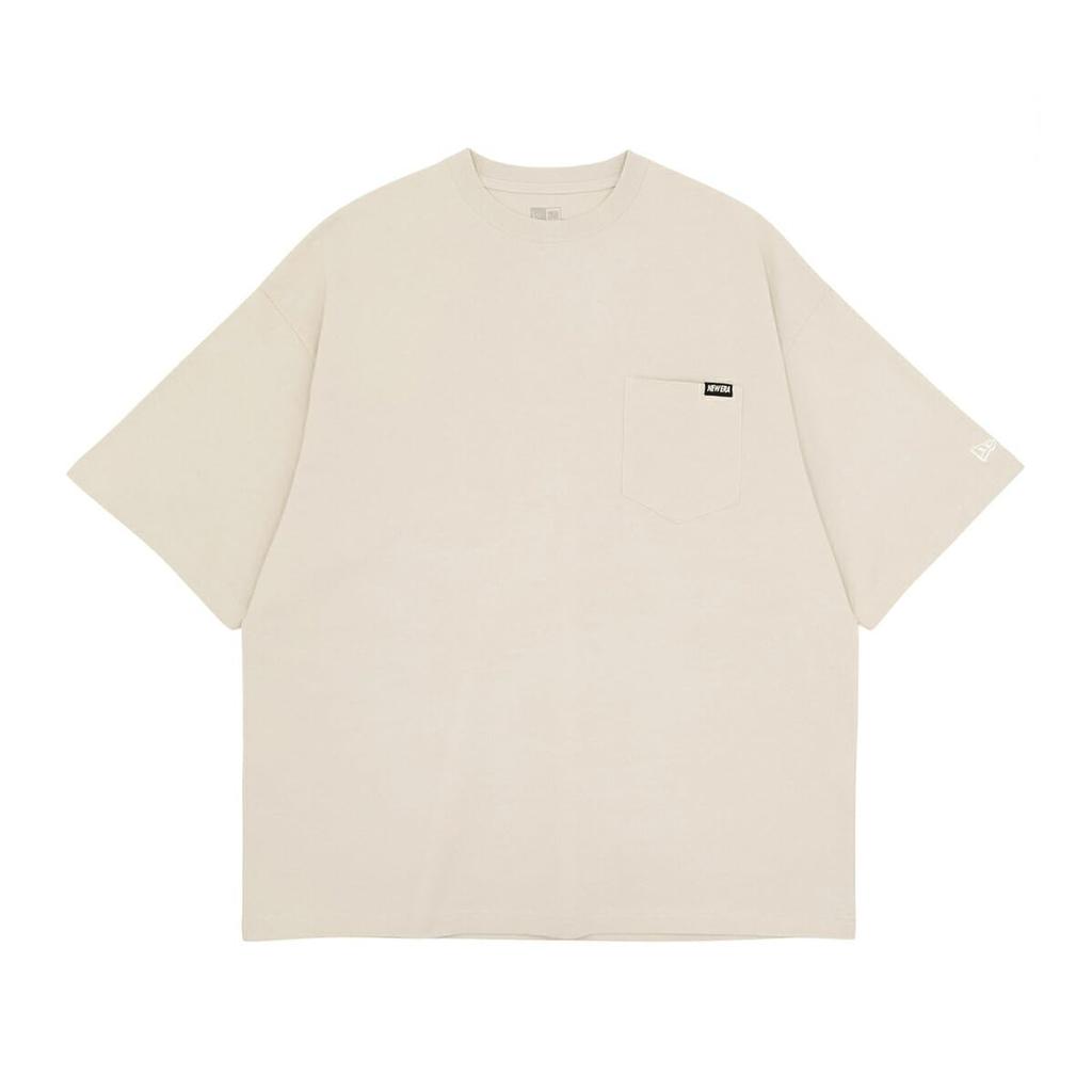 New Era Short Sleeve T-Shirt, ONSPOTZ Exclusive, Oversized Stone, Medium, S/S, Oversized Cotton Pocket Tee with Mini Brand Logo