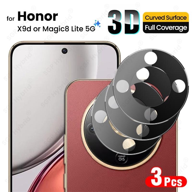 3Pcs 3D Tempered Glass Curved Back Camera Protector Cap For Honor X9d Magic8 Lite Magic 8Lite 8 Light 5G MTN-NX1 6.79" Lens Film 4