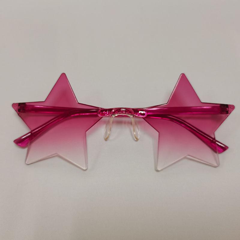 Ochelari de soare cu stea subțiri, culoare ocean, fără rame, personalizați, colorați, pentru dans, oglindă integrată de culoare bomboană