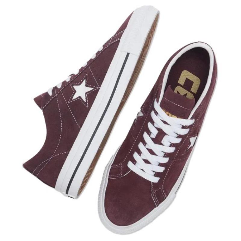Converse One Star Pro Unisex Low Skate Shoes Lightweight Anti-slip Brown White A08480C