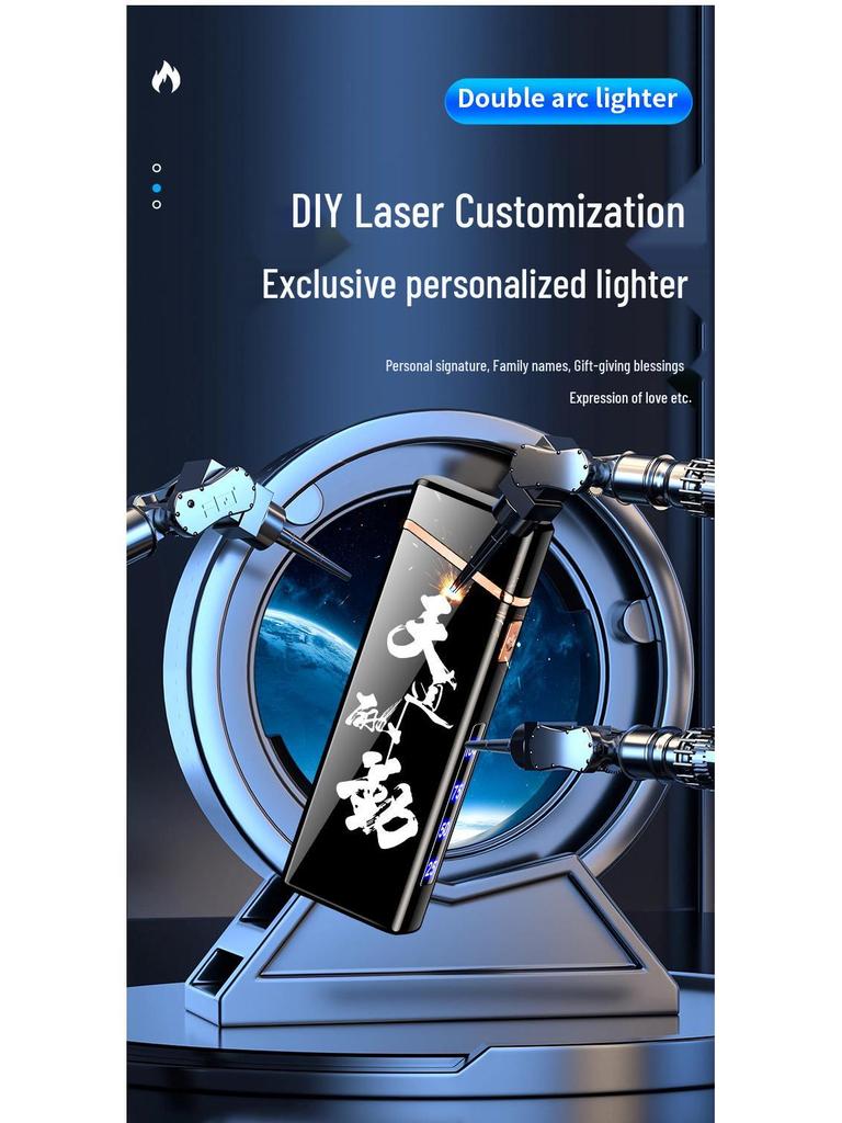 Smart Windproof Type-C Rechargeable Lighter with Dual Arc & Display
