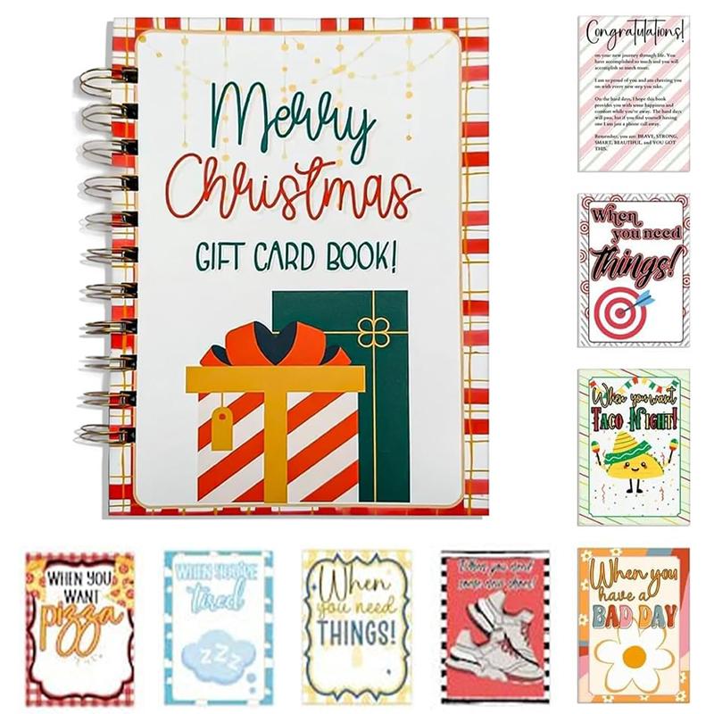 Christmas College Survival Gift Card Book, Spiral Bound Gift Card Book 5X7 Pages, Gift Book For College Students