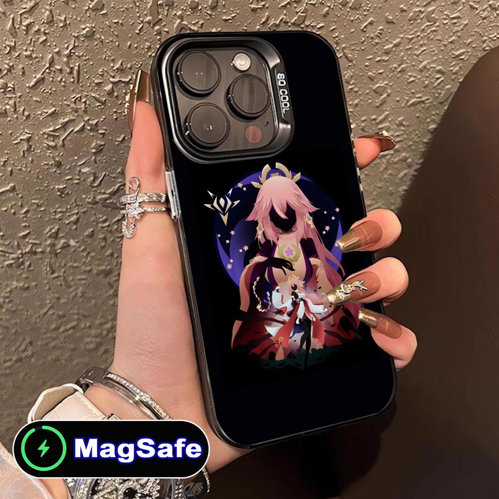 

Game GI Miko Translucent MagSafe Mobile Phone Case for iPhone 17 16 15 14 13 12 11 Air Pro Max Plus Colorful Cover iPhone 11