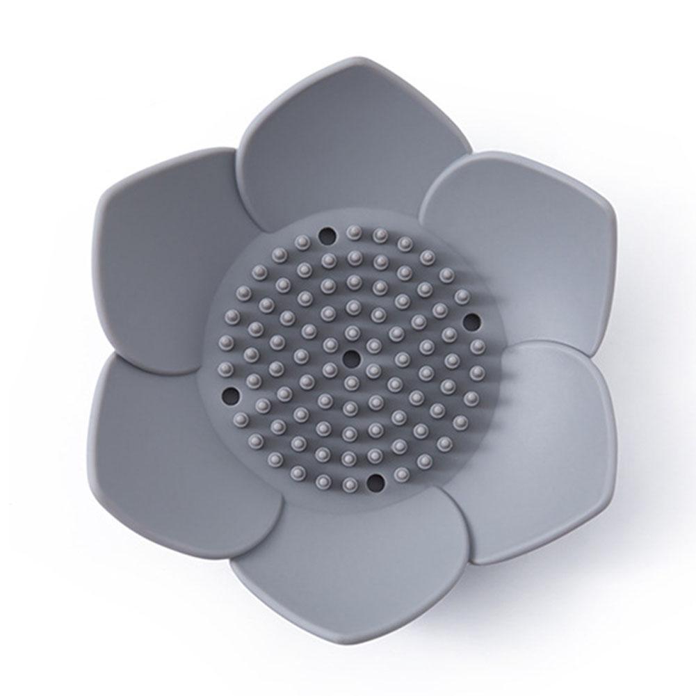 Simple Silicone Soap Dish Drain Box for Bathroom Kitchen Shower Use