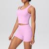 Bare-Feel Sports Tank & High-Waist Butt-Lifting Shorts Set - Quick-Dry Running & Yoga Wear