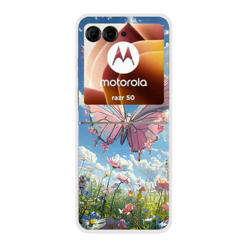 For Moto Razr 50 Case Clear Plastic Hard Painted Space Transparent Phone Covers for Motorola Razr 60 50 Coque Razr 2024 PC Cases