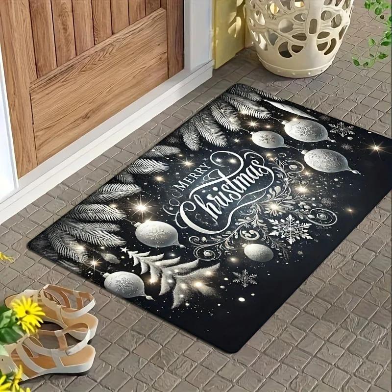 Merry Christmas welcome door mat is suitable for home decoration bedroom room bathroom kitchen floor mat soft and non-slip