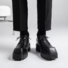 Leather Derby Shoes Autumn New Trend Thick-soled Breathable Casual British Business Men's Square Head Leather Shoes