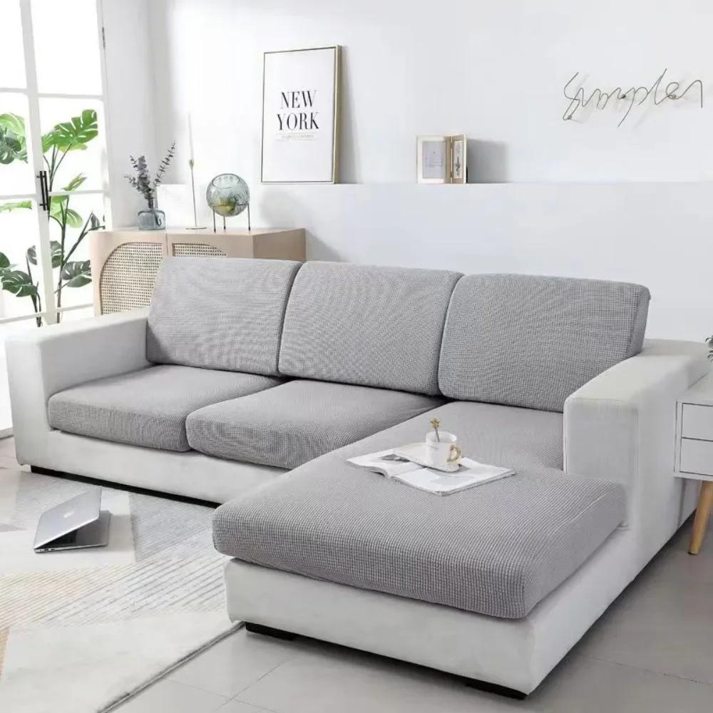 Jacquard Pure Sofa Covers Polar Fleece Stretch Sofa Seat Covers Removable Couch Case Furniture Protector Chaise Lounge Home