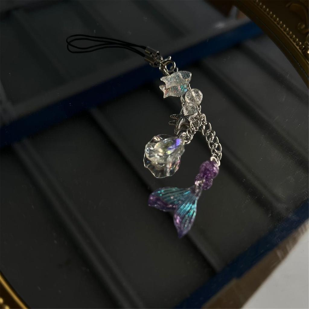 Elegant Beaded Mobile Phone Pendant Fashionable Keyring Colorful Key Chain Charm Accessory for Phones and Purses